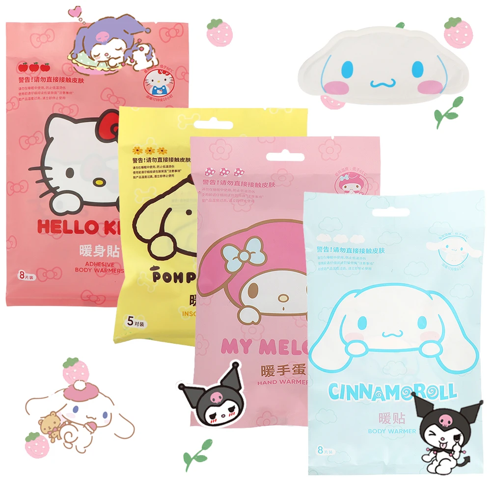 Sanrioed Cinnamoroll My Melody Kuromi Purin KITTLY теплые дворцовые наклейки Kawaii аниме