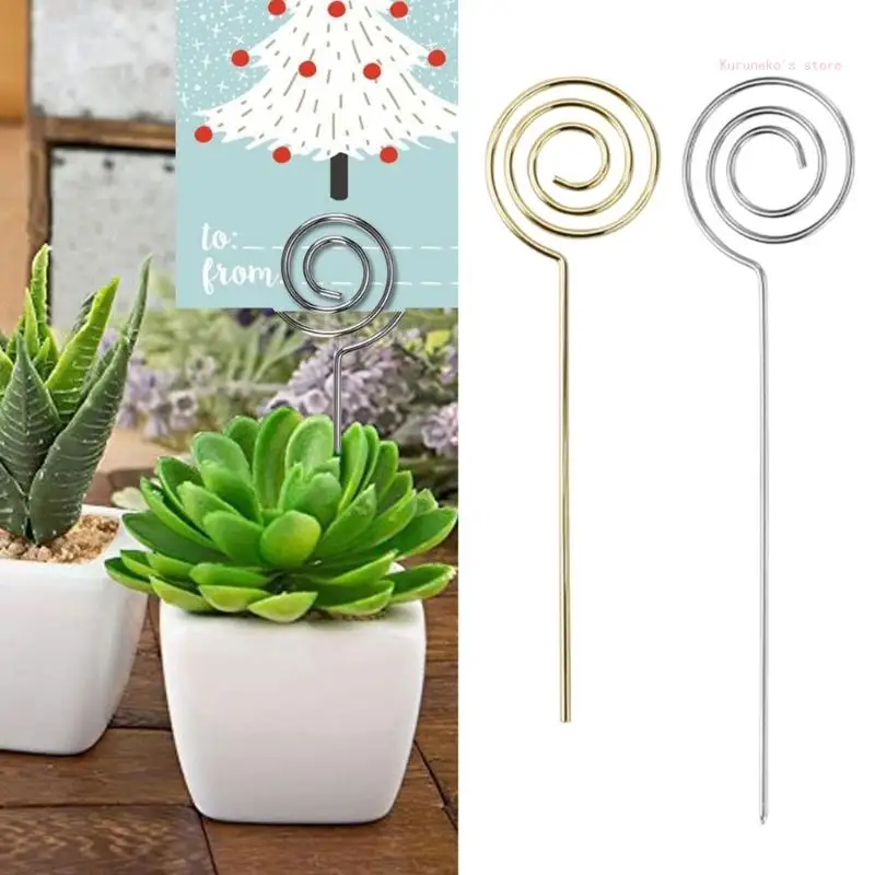 

Set of 20pcs Round Shaped Crafts Wire Clip Table Card Holders Note Photo Picture Memo Clips Gold Silver Color for DIY