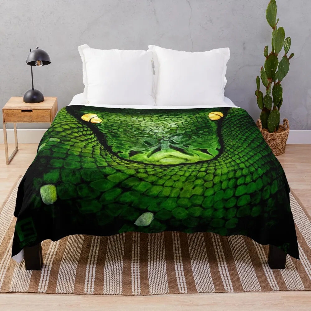

Snake Flannel Throw Blanket Terror Wild Animals Pattern King Queen Size for Bed Sofa Couch Blanket Super Soft Warm Lightweight