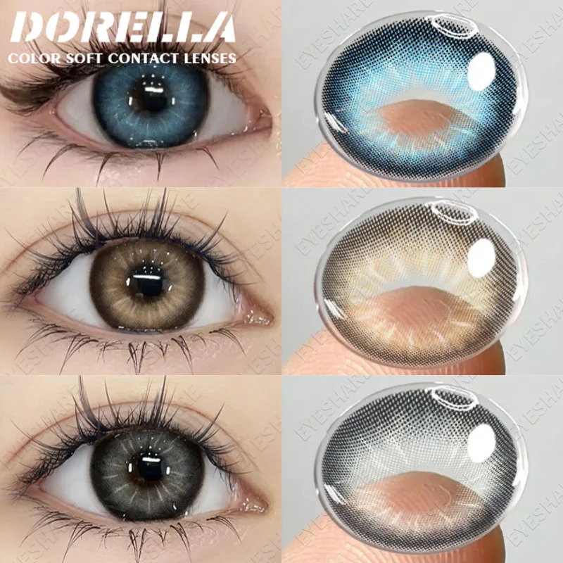 

Цветные контактные линзы orella, 1 пара, контактные линзы натурального цвета, синие линзы, коричневые линзы для глаз, косметические линзы для глаз на год
