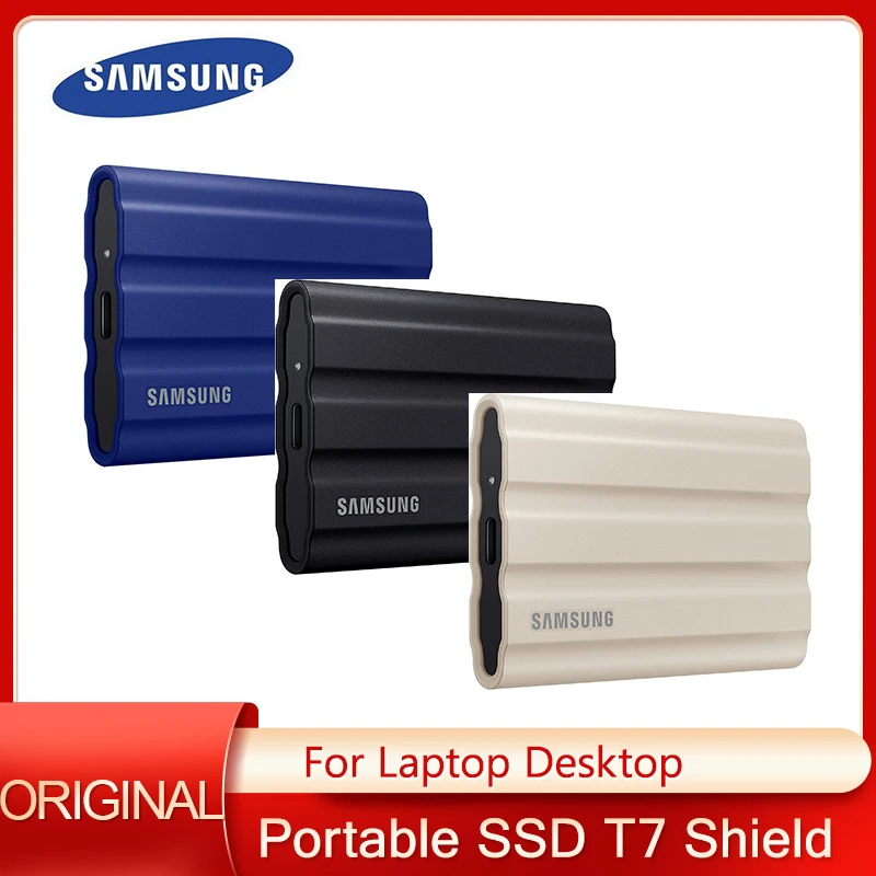 

Портативный SSD-накопитель Samsung T7, экран на 1 ТБ, высокоскоростной внешний жесткий диск, твердотельный диск, совместимый с ноутбуком и настольным ПК