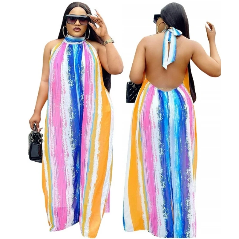

African Dresses For Women 2021 Summer Sleeveless Vetement Femme Dashiki Print Africa Dress Clothes Dashiki Ankara Dresses Ladies