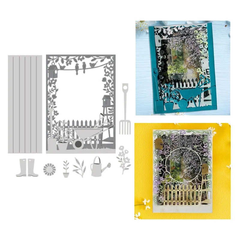 

New 2022 The Garden Frame Die Set Cutting Dies Scrapbooking For Paper Making Embossing Frame Card Craft no Stamps