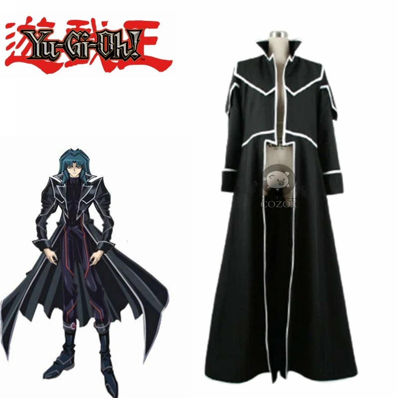 

Anime Yu-Gi-Oh! GX Zane Truesdale Kaiser Ryo Marufuji Only Black Coat Cosplay Costume Custom Any Size