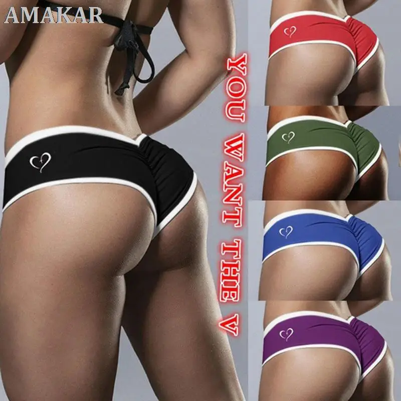 

Women 's Sexy Knickers Colorful Heart Printing Hip lifting Shorts Boxers Milk Silk Sports Boxer Panties Popular Fitness Briefs