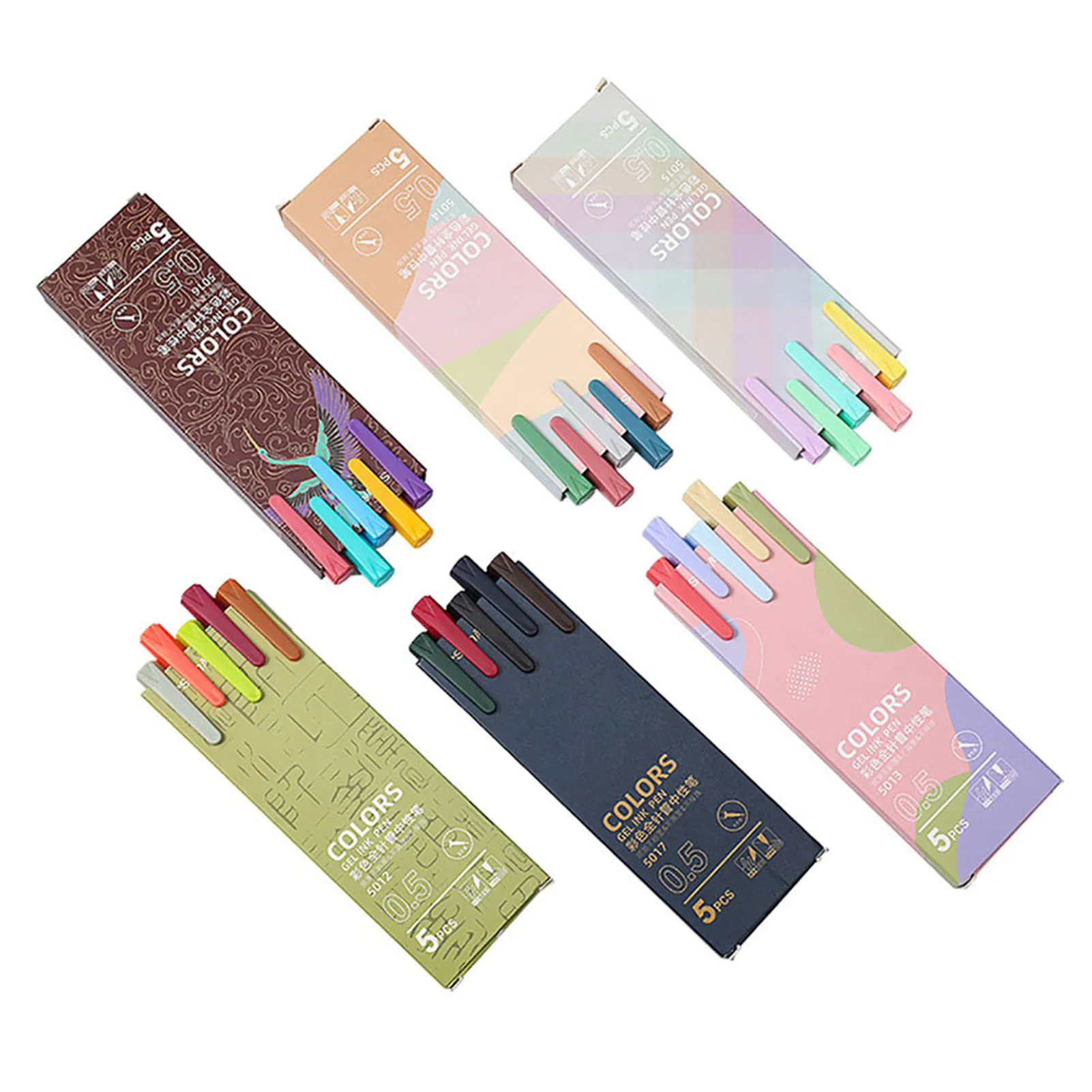 

Multicolor Pen Set With 5 Piece Portable Soomthly Ink Writing Pens For Women Gril