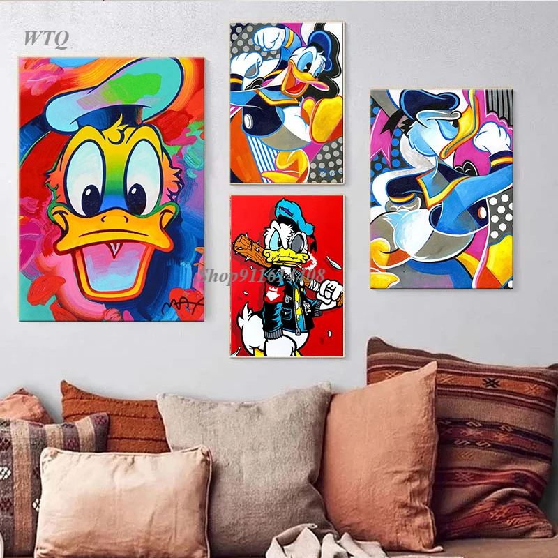 

Canvas Painting Disney Classic Modern Cartoon Donald Duck Anime Posters and Prints Wall Art Picture Kids Living Room Home Decor