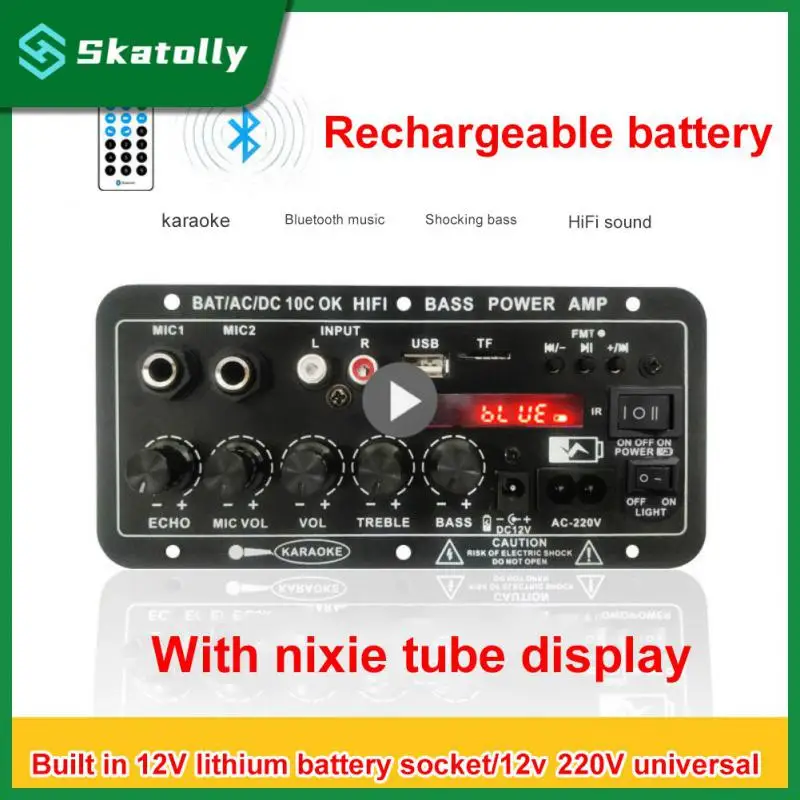 

Ac 220v 12v 24v Dual Microphone Karaoke Amplifier Digital Board Subwoofer Mono Upgrade Stereo Amplifier 5.0