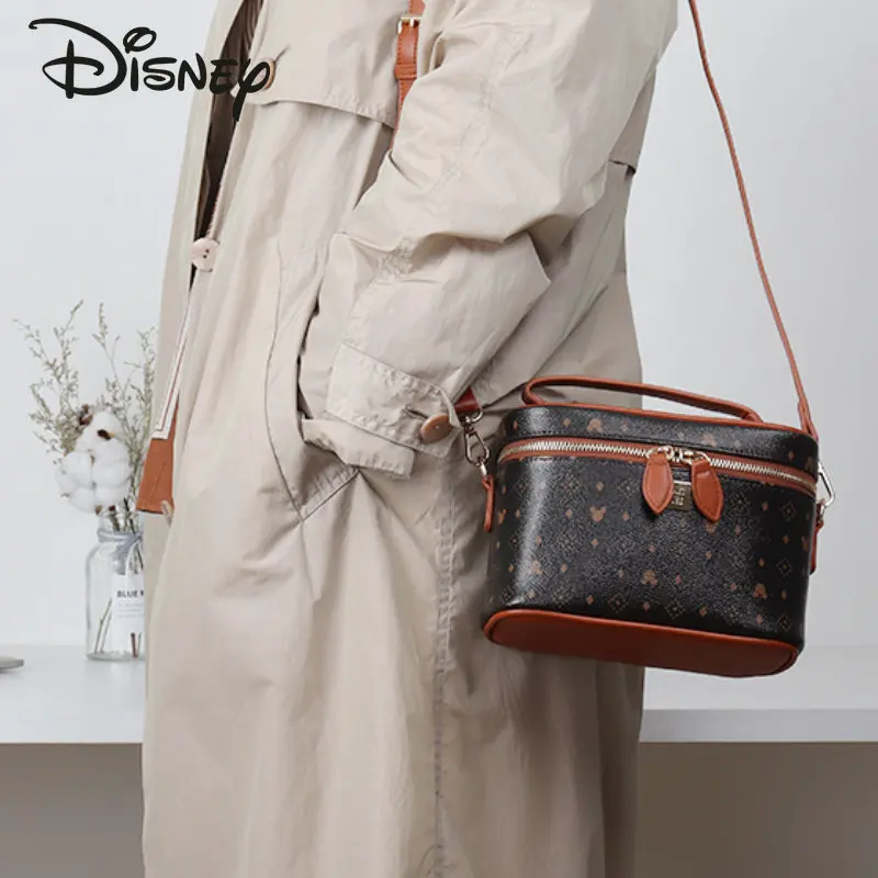 Disney Mickey 2023 New Women's Crossbody Bag Fashion High Quality Women's Handbag Classic Print Versatile Bucket Shoulder Bag