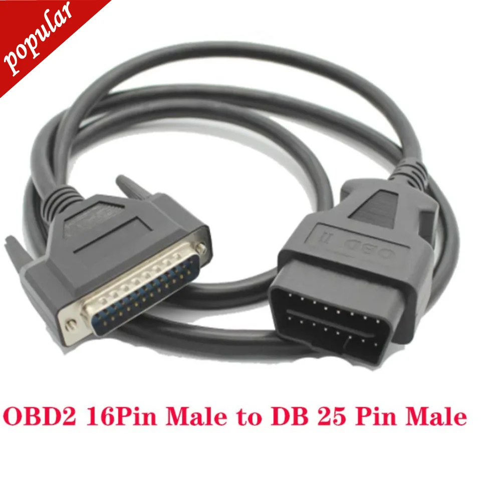 Кабель OBD 2 с 16-контактным штекером DB15, последовательный порт, разъем адаптера RS232, автомобильный кабель 100 см, 16-контактный на DB25, последовательный кабель RS232 OBD2