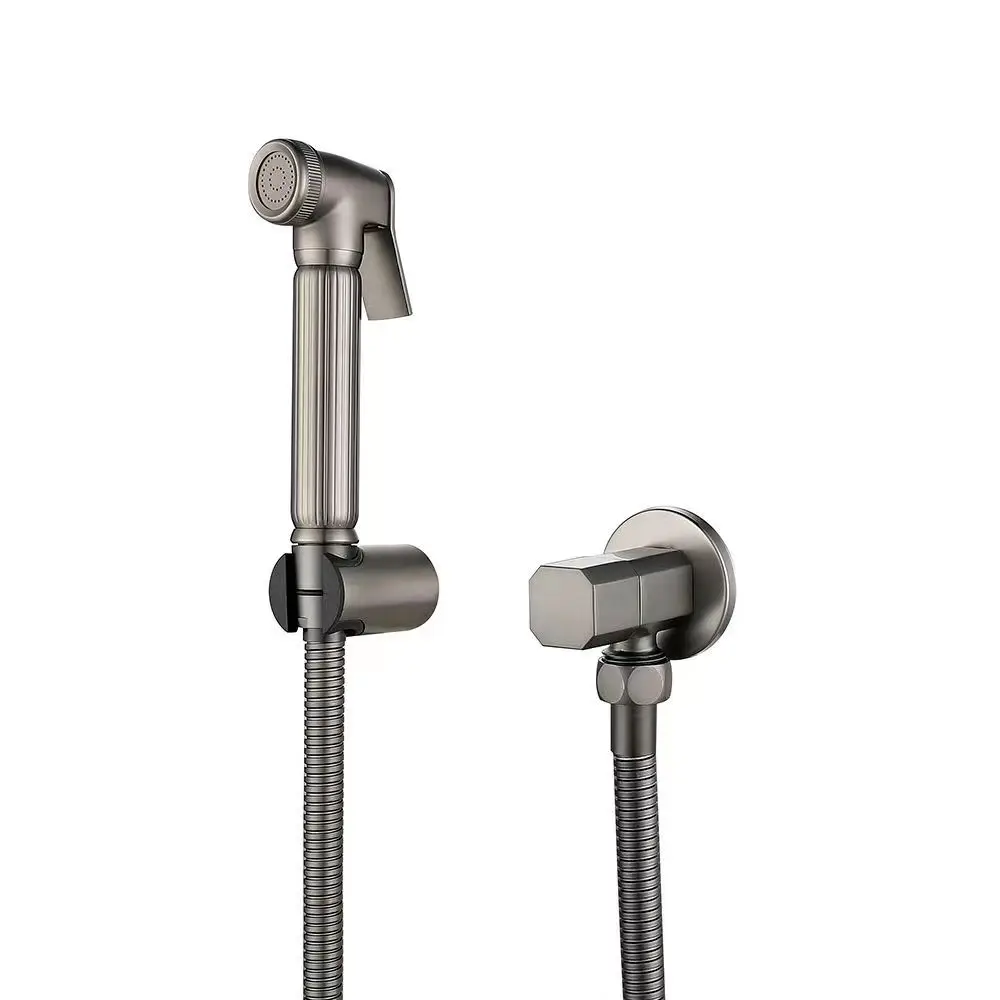 

Gun Grey Handheld Bidet Sprayer Brass Flush Toilet Kit Copper Valve Set Toilet Shower Head Faucet