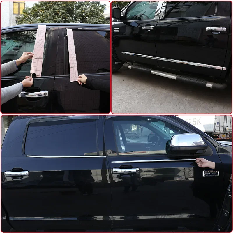 

Для Toyota Tundra 2014-2021, декоративная полоса из нержавеющей стали для кузова, наклейки, Декоративная полоса для окон, наклейки, автомобильные аксессуары gbg