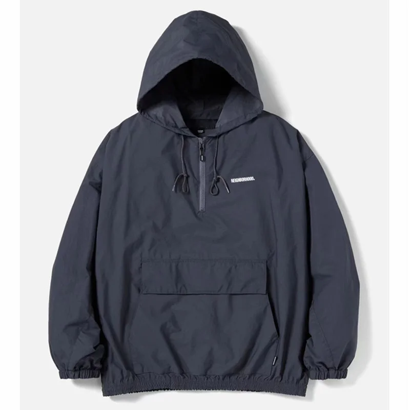 

NEIGHBORHOOD NBHD ANORAK/N-JKT Half Zip Nylon Hooded Jacket