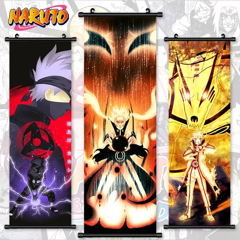 

Uzumaki Naruto Hanging Scrolls Kakashi Kaki Canvas Print Pictures Wall Art Paintings Home Decor Modular Posters For Living Room