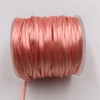 2mm peach rattail satin cord thread chinese knot macrame bracelet braided string diy tassels beading thread 10 225meters roll