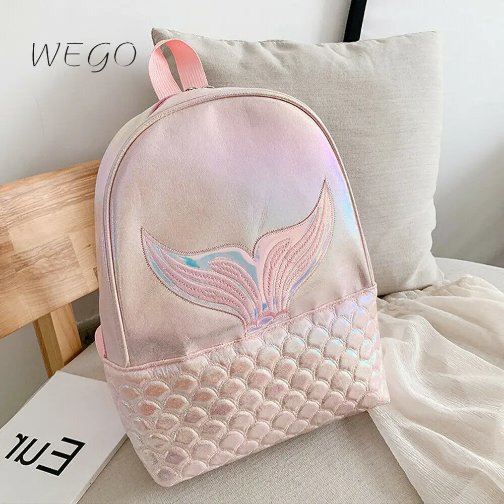 

Mermaid Backpack Girl School Book Shoulder Bag Rucksack PU Laser Backpacks Travel Kids Mini Backpack