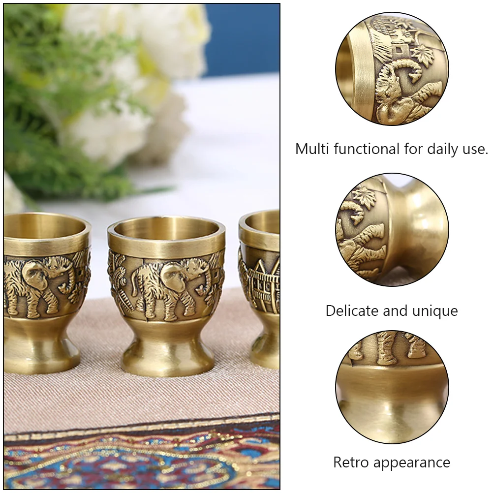 Винтажные стеклянные чашки в стиле ретро с украшениями из цинкового сплава