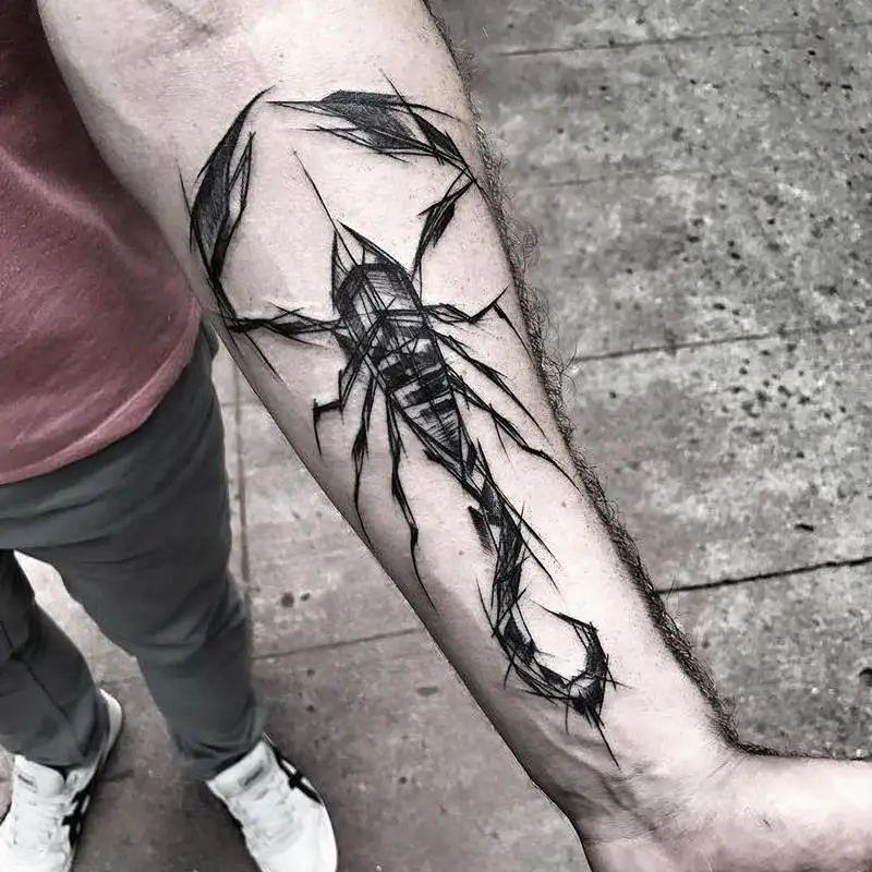 

Тату-наклейки в стиле панк с скорпионами для женщин и мужчин, водостойкие Временные татуировки, Готическая имитация татуировки на руку и бедра, стойкие тату-наклейки