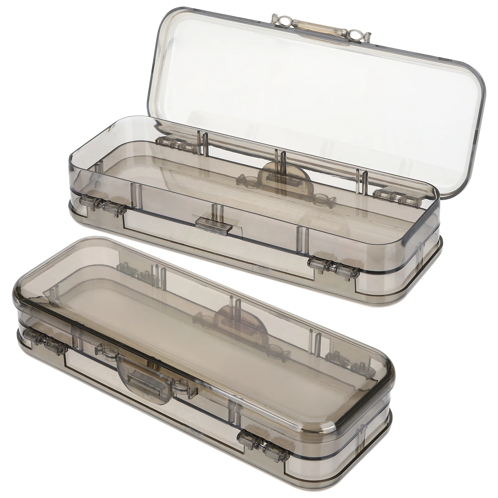 

2pcs Stackable Practical Transparent Kids Box Stationery Case Storage Box Container