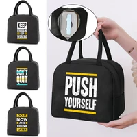 portable lunch bag thermal insulated lunch box tote cooler bag phrase print bento pouch lunch container school food storage bags