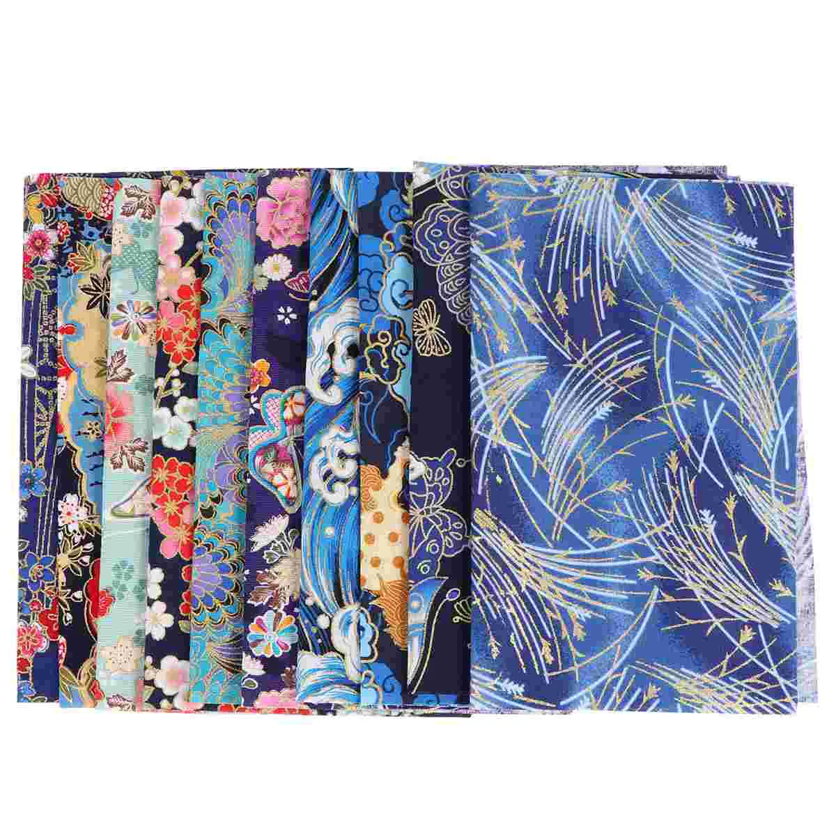 

10 Pcs Cloth Sheet Assorted Pure Cotton Fabric Cloth Piece Festival Handmade Crafts for Weaving Teaching Craft Making