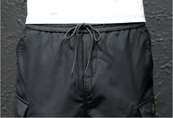 

Spring Men's Cargo Jogger Pants Ribbons Hip Hop Casual Male Joggers Trousers Fashion Streetwear Harem Pants