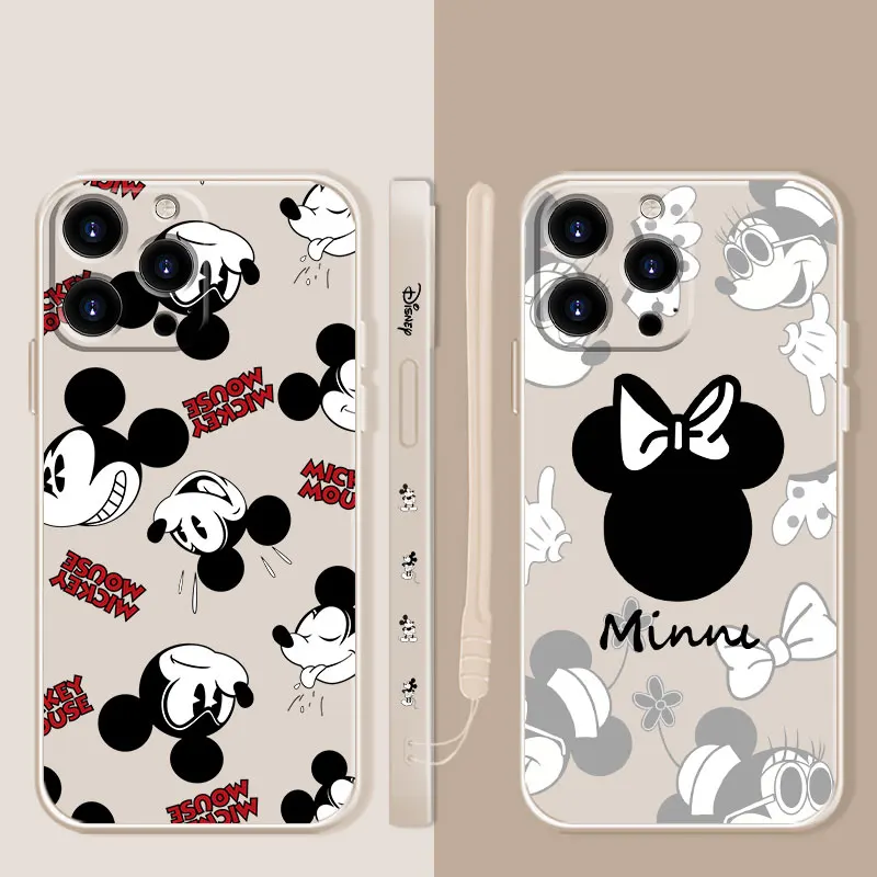 

Candy Color Silicone Case For iPhone 13 12 11 Pro Max Mini X XR XS Max 7 8 6 6s Plus SE Liquid Cover Shell Mickey Fun