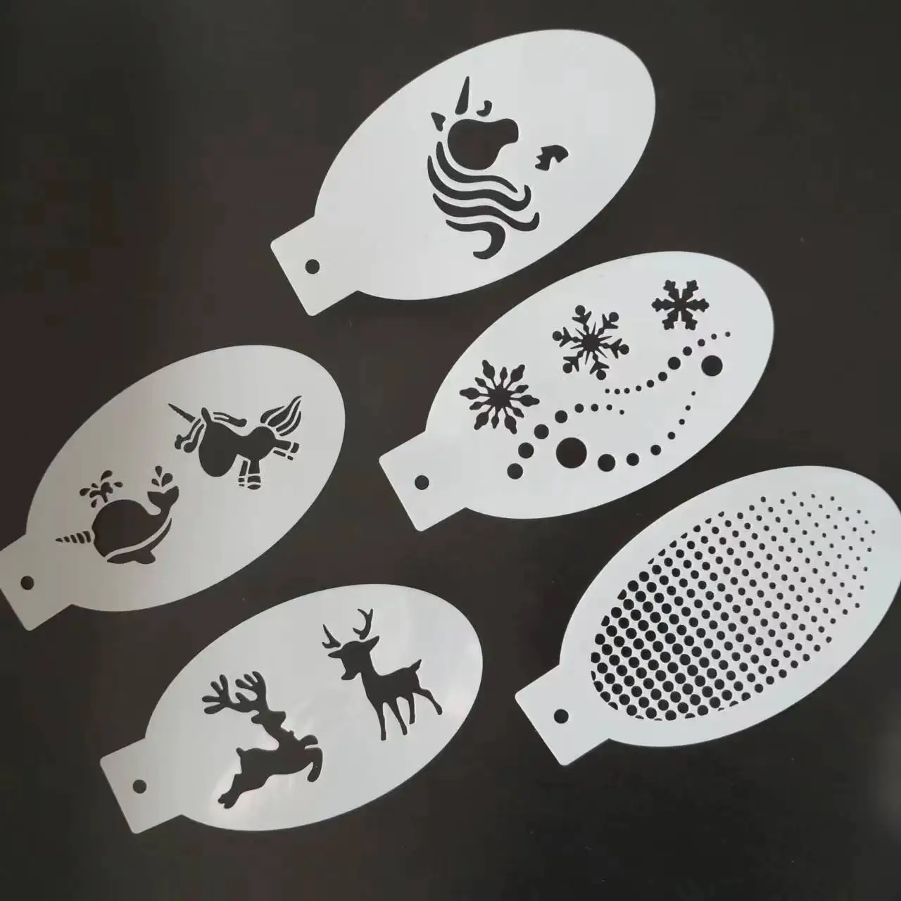 New Face Painting Stencils Templates Professional Body Art Dolphin Deer Butterfly Plastic Makeup Tools