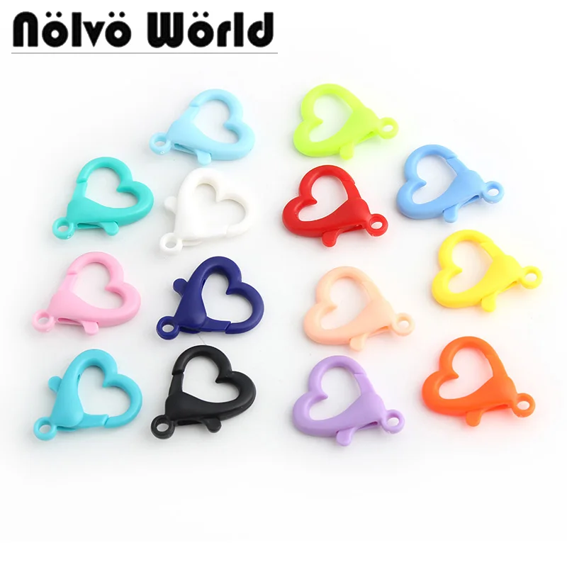 

10-50 Pieces 1g Colorful Love Plastic lobster swivel clasps Buckle Candy Mask Chain Keychain Snap hook Pendant