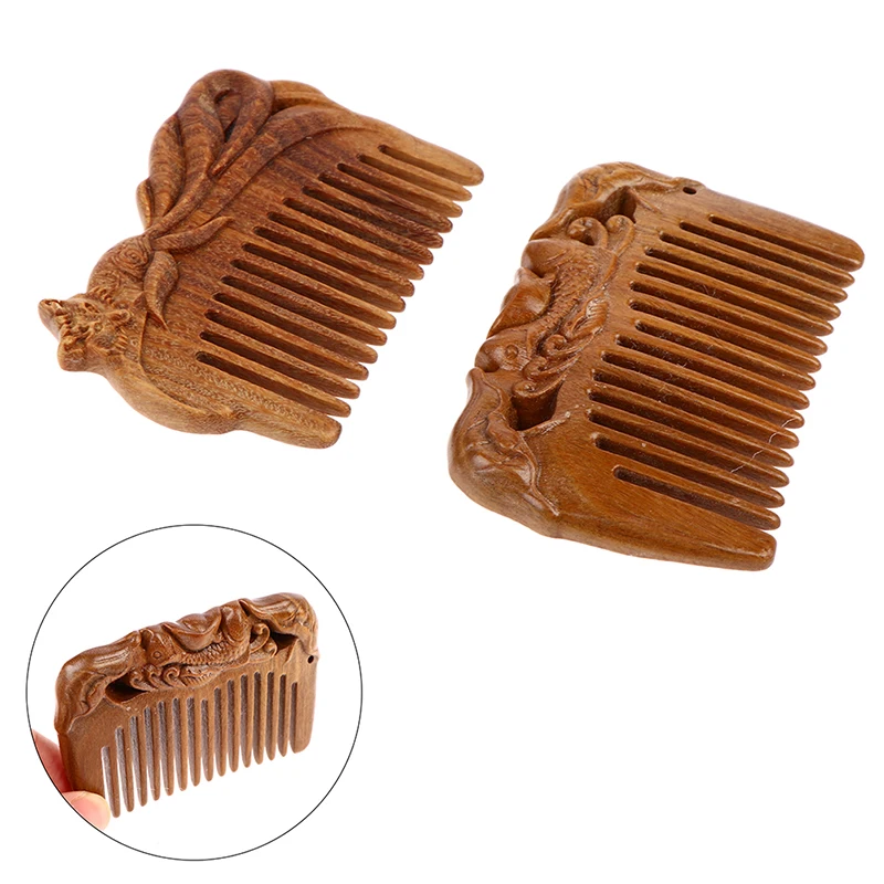 

1pc Pocket Comb Natural Peach Wood Small Comb Anti-static Beard Head Massage Hair Comb Brush for Travel Easy To Carry