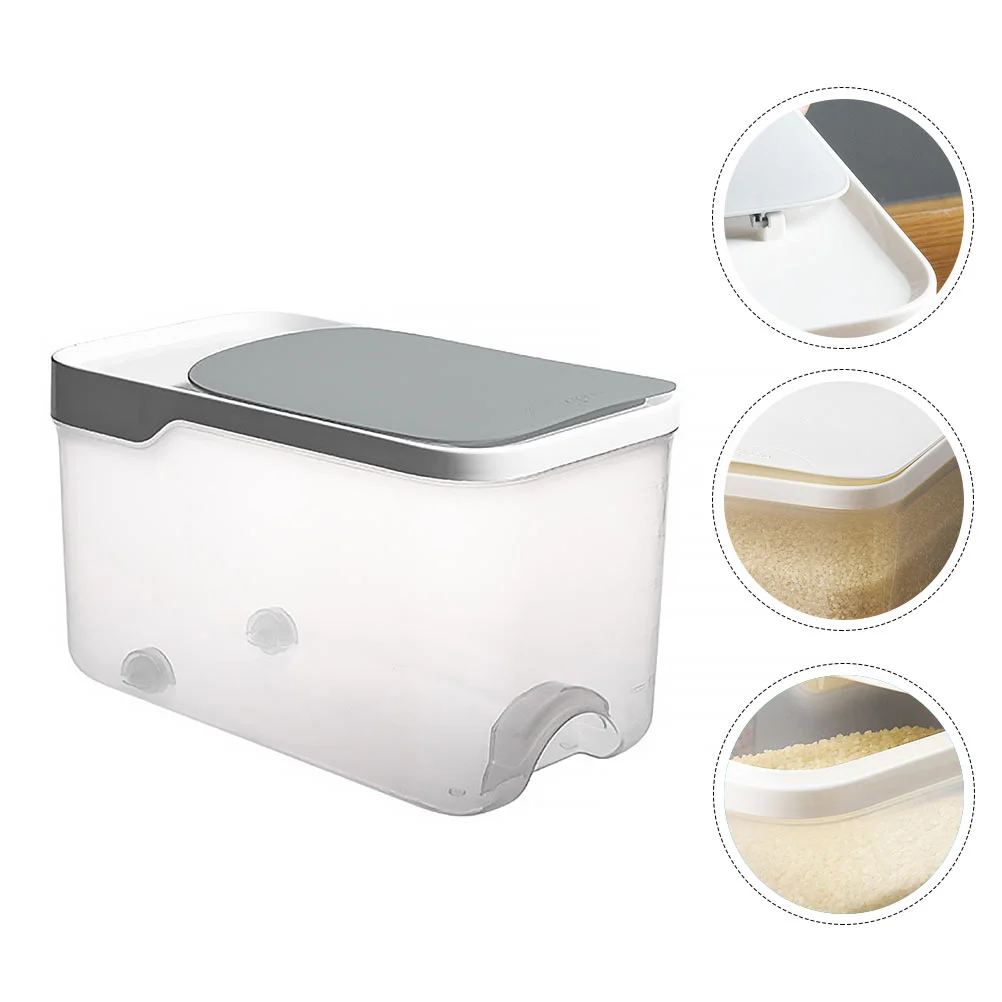 

Storage Rice Containerdispenser Bin Bucket Flour Containers Kitchen Grain Cereal Box Dog Airtight Dry Sealed Tank Holder