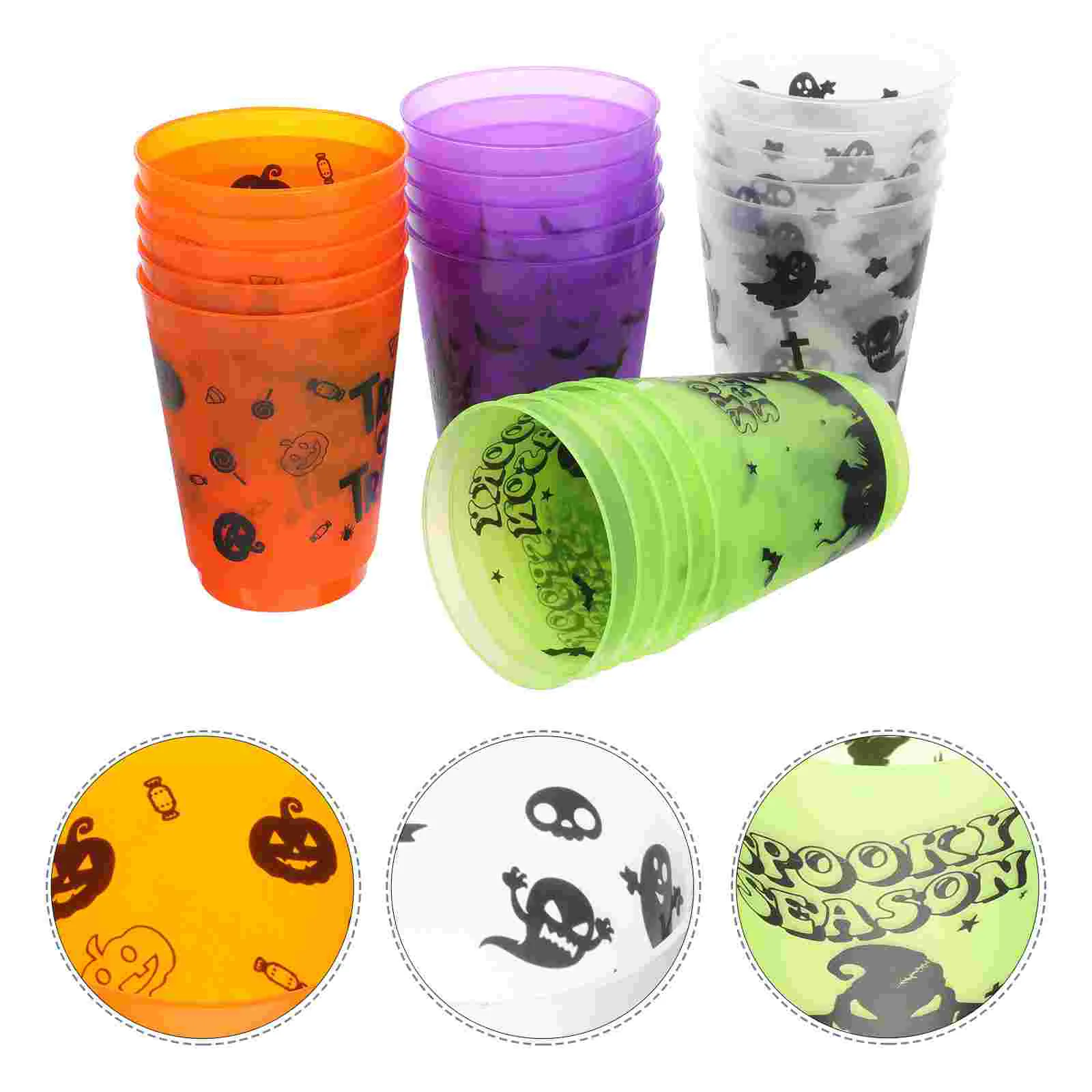 

20pcs Delicate Halloween Party Cups Reusable Cups Halloween Themed Cups Carnival Decoration