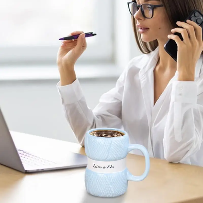 Кофейная кружка в форме пряжи новинка керамическая для вязания крючком питьевой