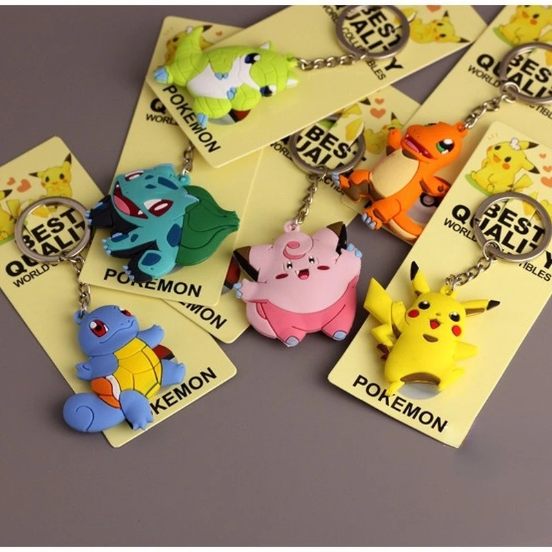 

Anime Pokemon Pikachu Toys Model Alloy Silicone Key Chain Accessories Pendant Key Chain Pendant Key Ring Pendant Birthday Gifts