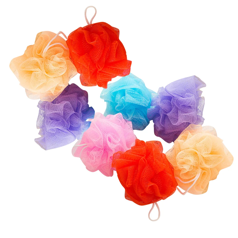 

8pcs Bathing Bath Sponges Shower Loofahs Mesh Pouf Shower for Men Bathroom Spa Washing ( )