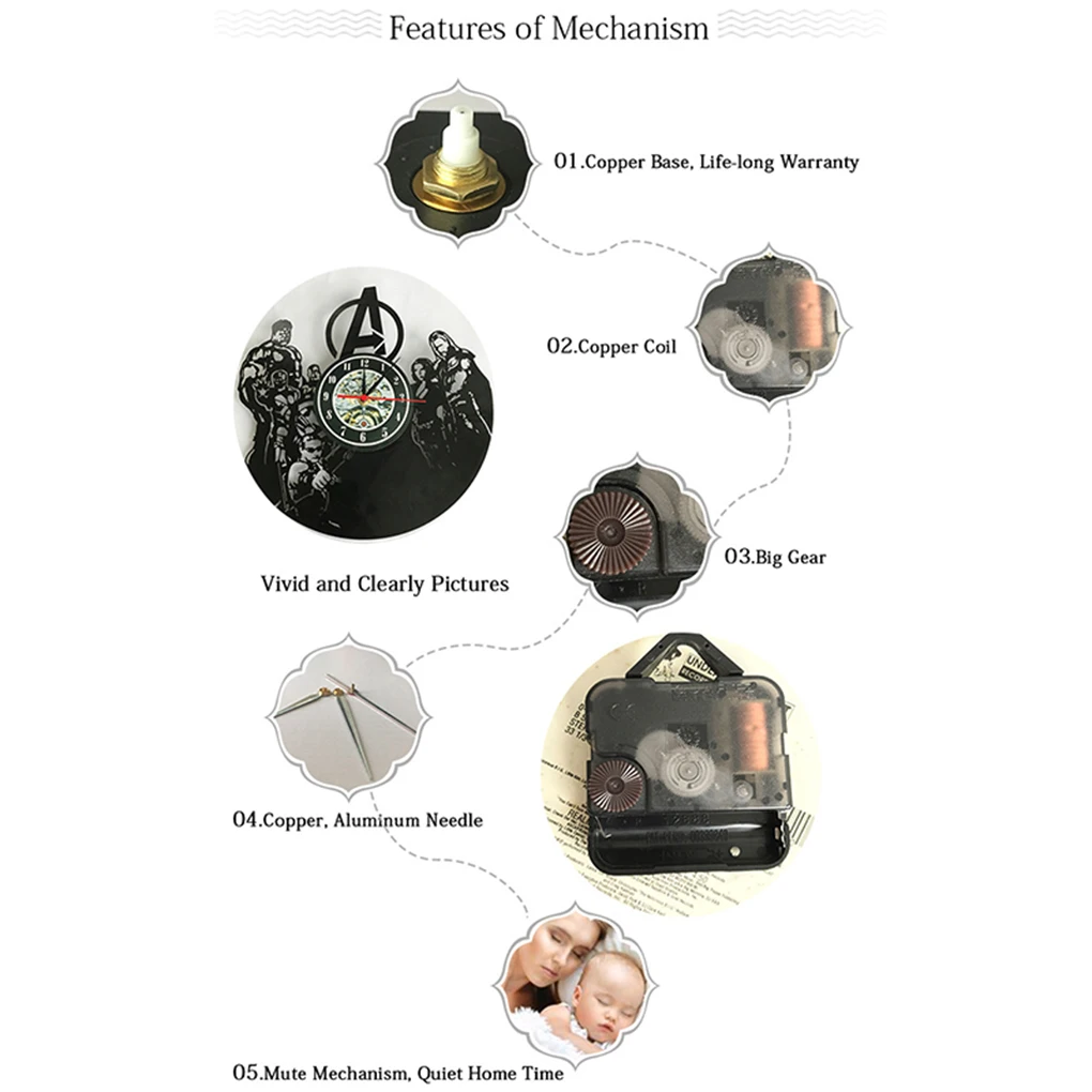 

Полые часы с виниловой пластиной, 3D бесшумные настенные часы, декоративные настенные часы для новоселья