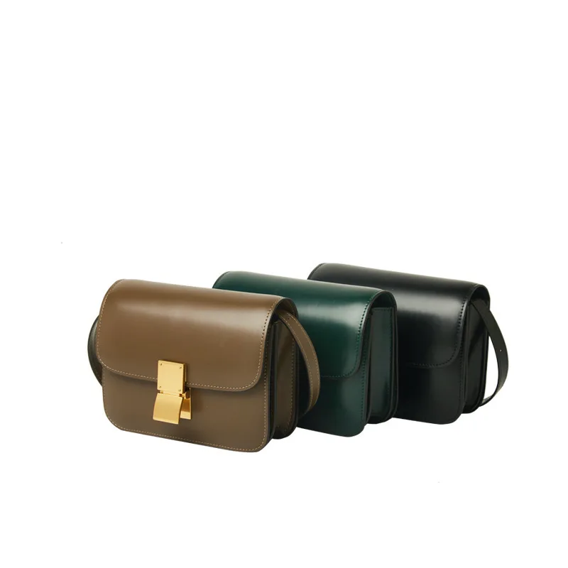 2024 новая женская модная минималистичная сумка из натуральной кожи с пряжкой