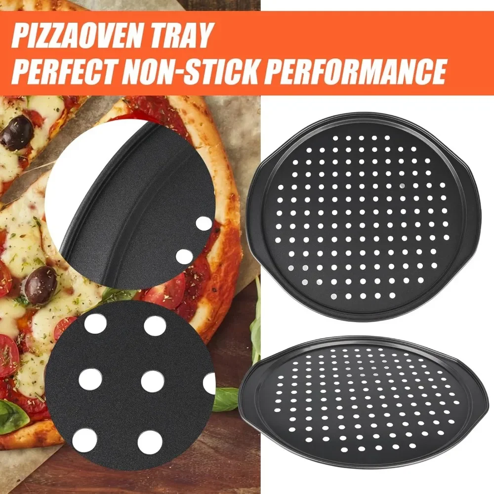 Сковорода для пиццы с антипригарным покрытием противень отверстиями кухонная