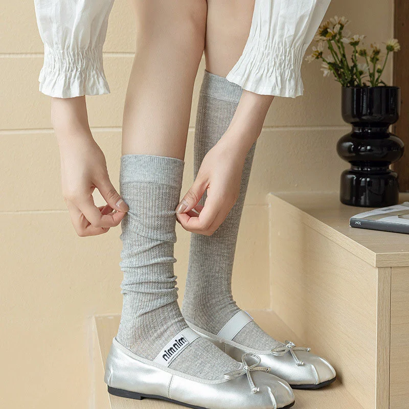 

CHAOZHU 1 Pair New Arrive Hollow Out Breathable Long Loose Socks Dual Purpose Thin Lady Fashion Socks Cotton 100%