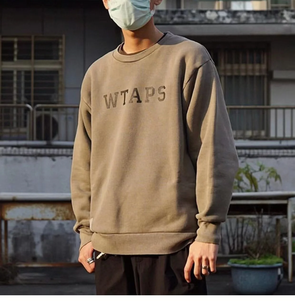 

Japanese Fashion WTAPS Spring and Autumn Men's Pullover Round Collar Loose Jacket Simple Casual Thickened Long Sleeves T-Shirts