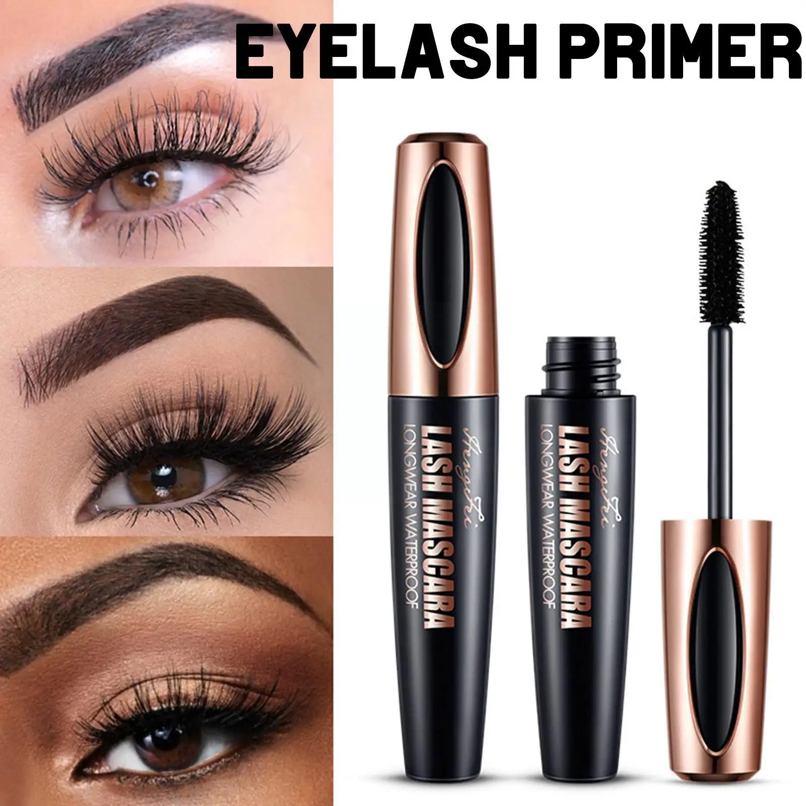 

4D Silk Fiber Mascara Waterproof And Easy To Dry Natural Makeup Long Soft Eyelash Cosmetics Thick Black Eyelash Mascara