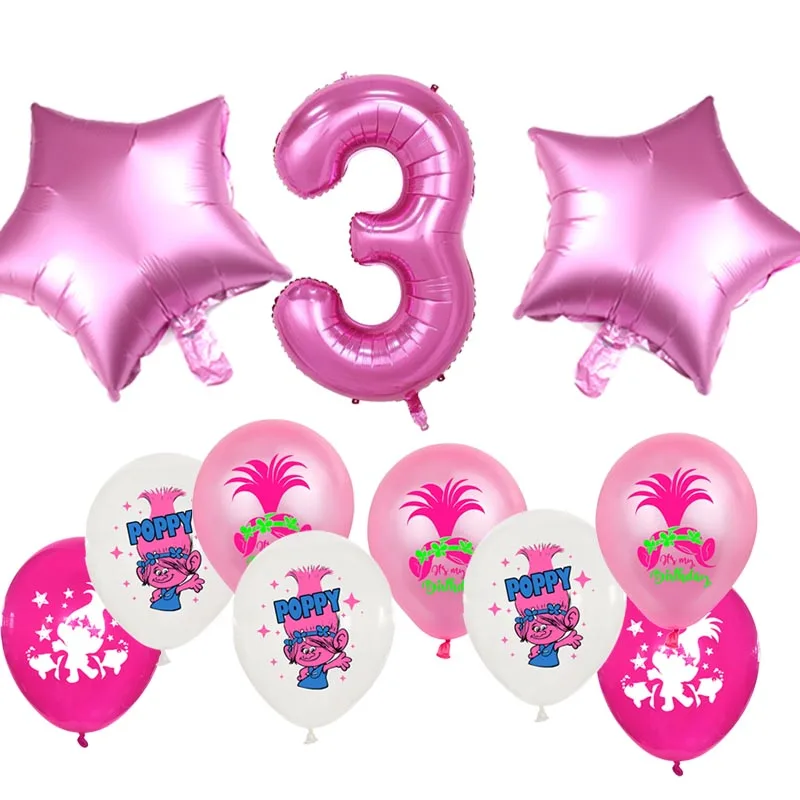 Набор фольгированных воздушных шаров тема троллей украшения для дня рождения