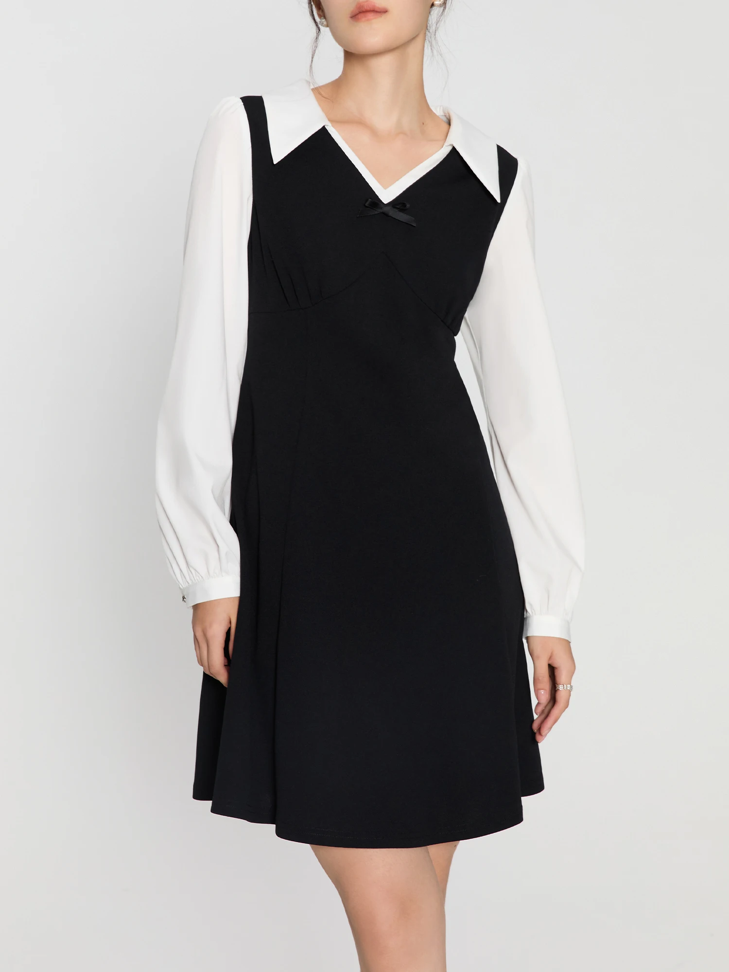 DUSHU женские осенние платья с длинным рукавом офисные темпераментные платья-поло