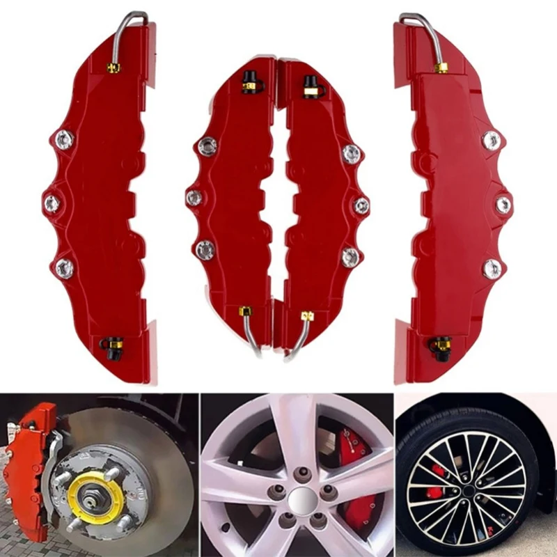 2Pcs Brake Caliper Covers Car Sticker Car Styling Disc Brake Caliper Cover for Front and Rear Wheel Auto Assessoires