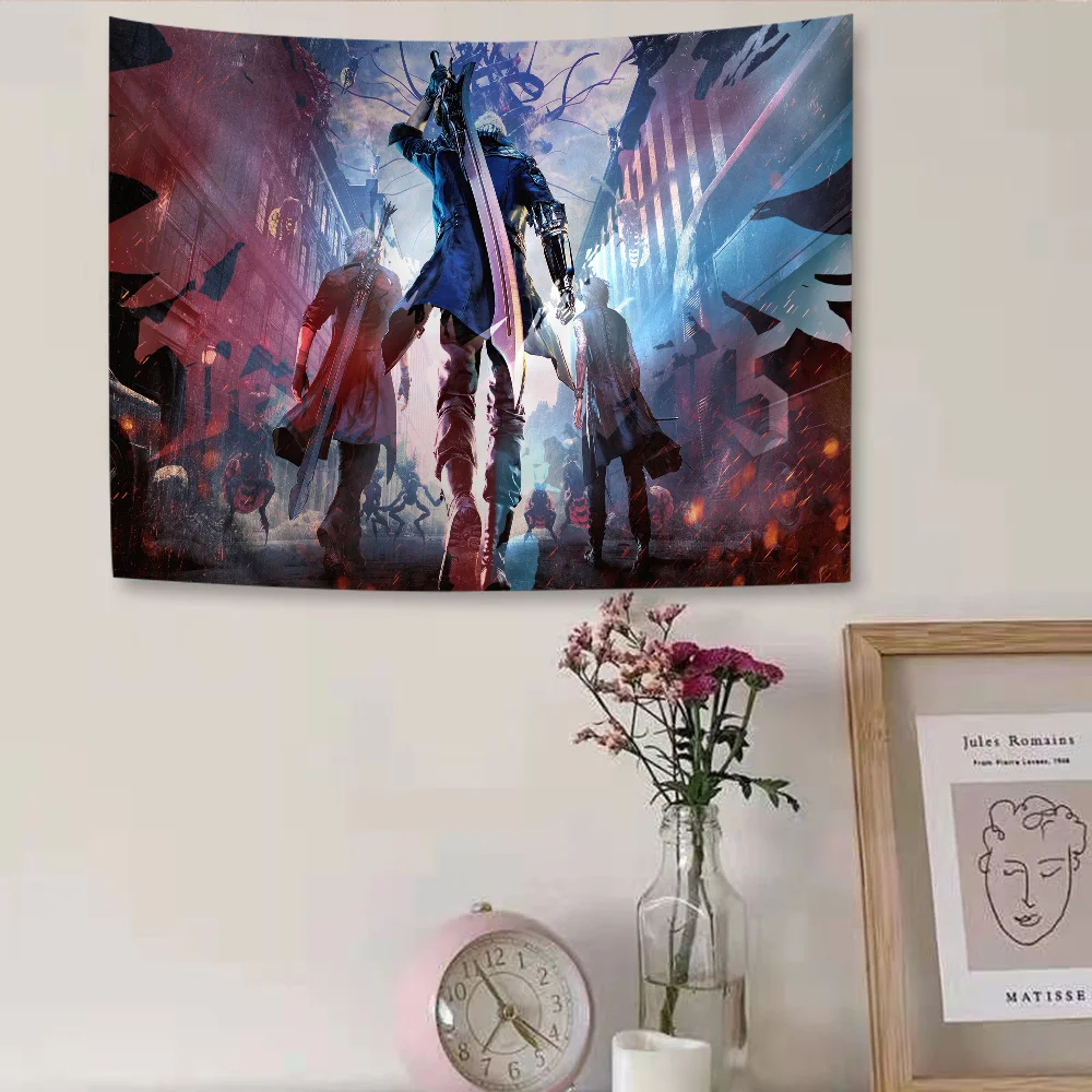 D-DevilS-May-Crys DMC DIY Wall Tapestry Hippie Flower Carpets Dorm Decor Art