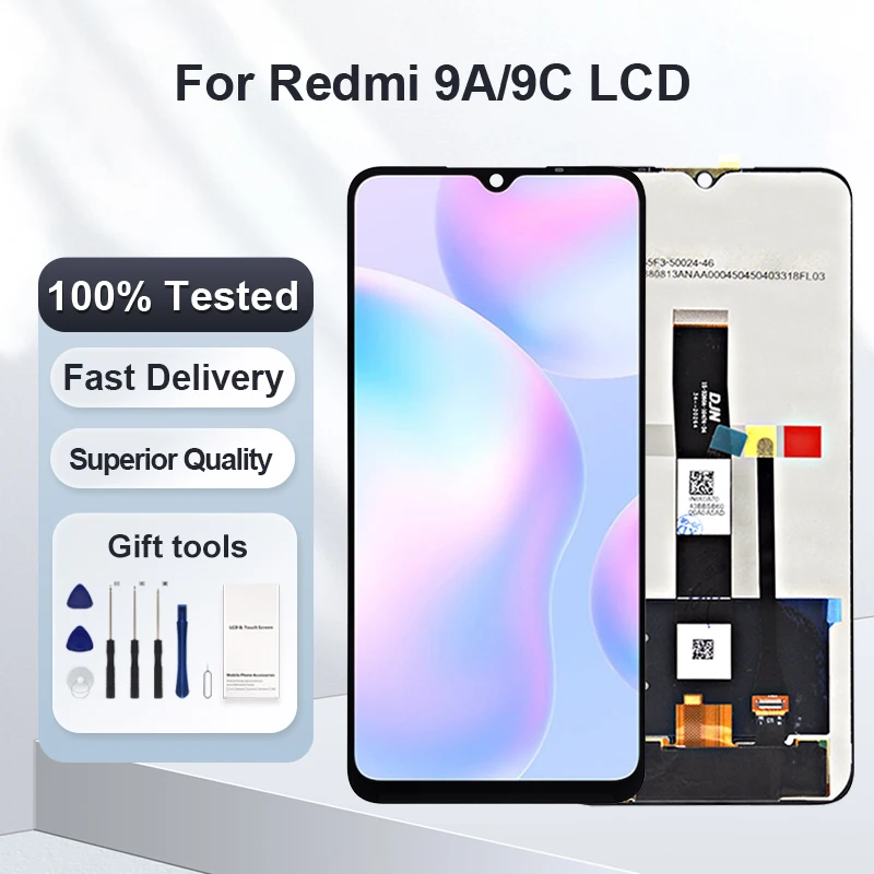 

1Pcs 6.53 Inch For Xiaomi Redmi 9A Lcd Touch Screen Digitizer Assembly Replacement For Redmi 9C Display Free Shipping With Tools