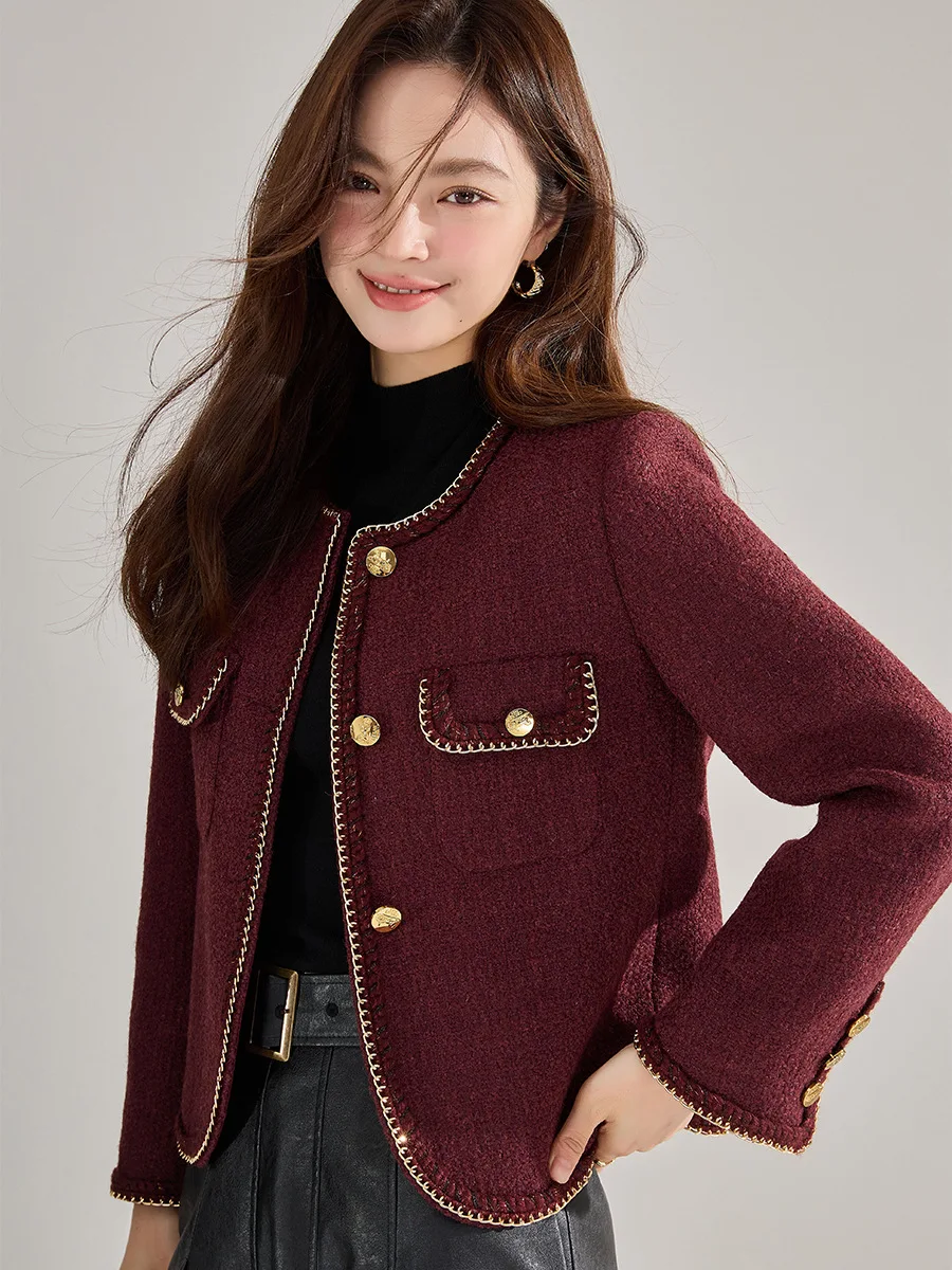 Maxmurny Light Роскошное твидовое изящное кружевное короткое пальто с золотой цепочкой