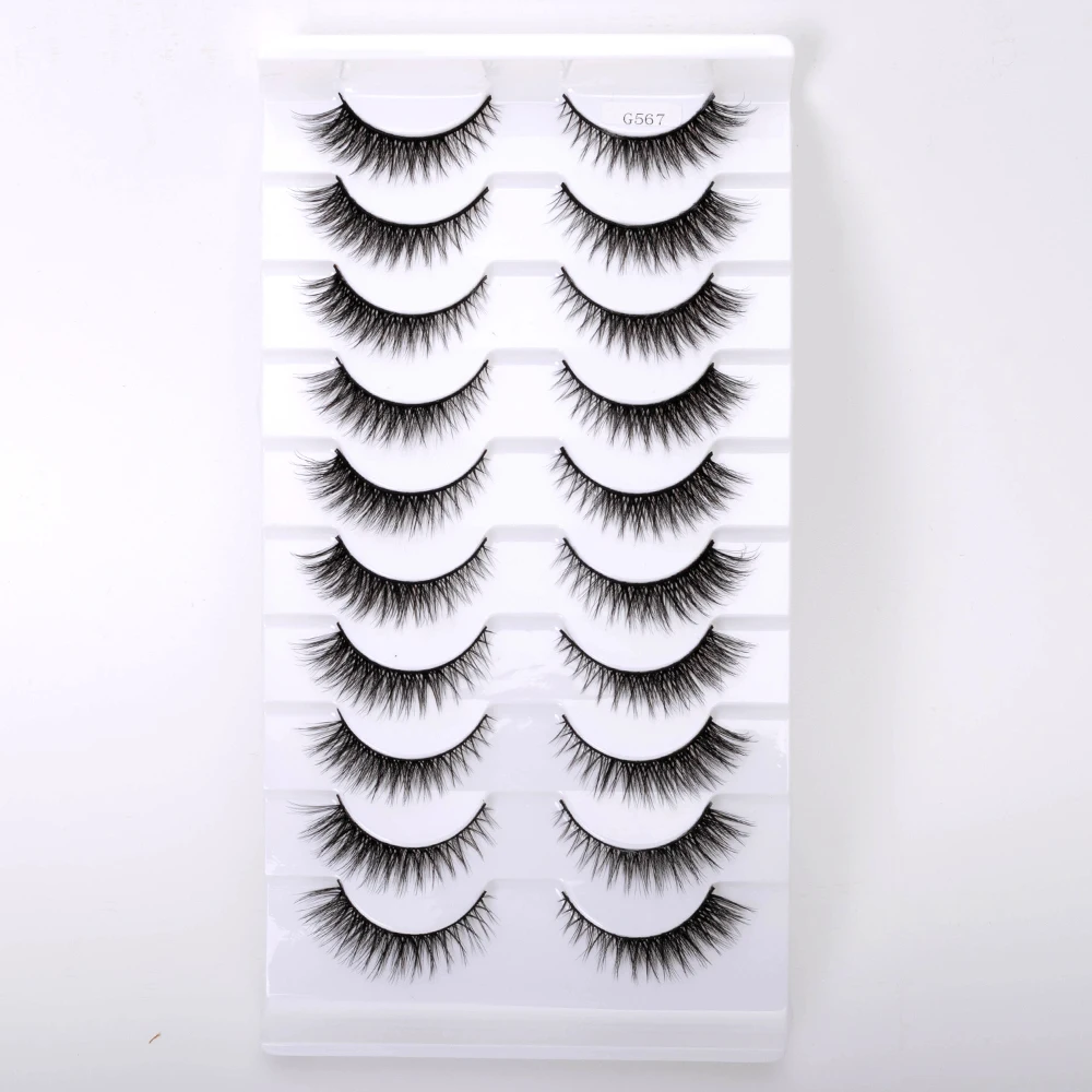 High quality 10Pairs 8mm-12mm Natural Mink Lashes New Arrival Short Wispy 3d Mink Eyelashes Wholesale Makeup Beauty Eye Lashes images - 3