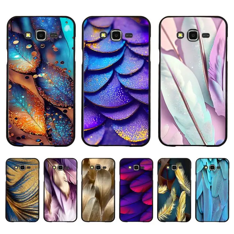 

Chic Bling Beautiful Feather Phone Case For Samsung J 7 plus 7core J7 neo J6 plus prime J6 J4 J5 Mobile Cover