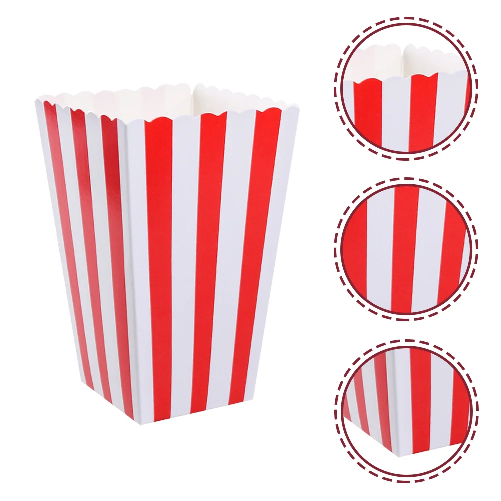 

10pcs Popcorn Boxes Holds Fashion Stripes Popcorn Storage Container Popcorn Tubs
